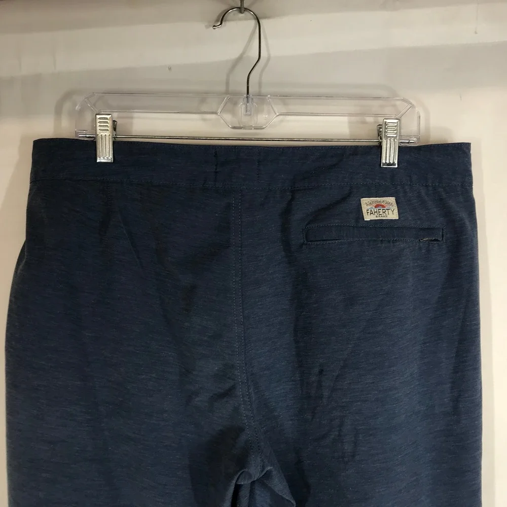 Faherty All Day Shorts Men's Blue Heathered Casual Everyday Performance Medium